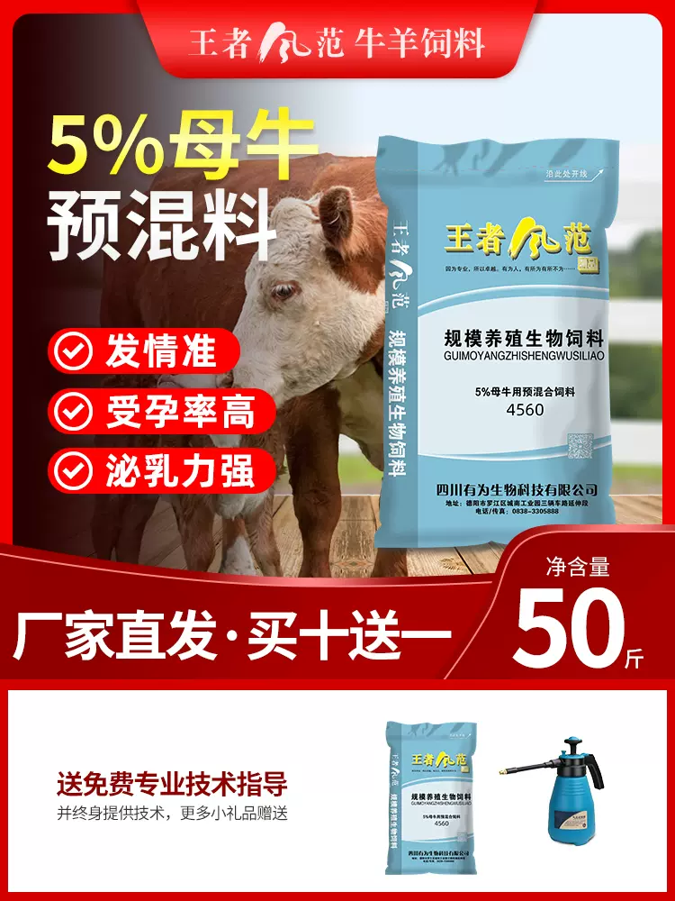王者风范5%母牛预混料发情准受孕率高泌乳力高